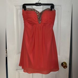 Salmon colored dress perfect for a high school dance